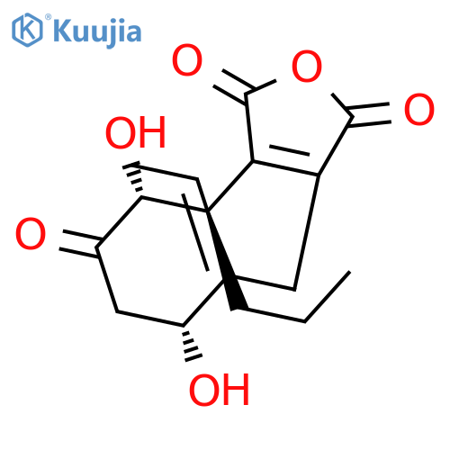 1H-Cyclonona[c]furan-1,3,6-trione,9-ethylidene-4,5,7,8,9,10-hexahydro-5,8-dihydroxy-4-propyl-, (4R,5R,8R)-rel- structure