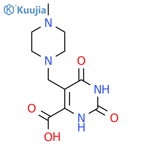5-(4-methylpiperazin-1-yl)methyl-2,6-dioxo-1,2,3,6-tetrahydropyrimidine-4-carboxylic acid structure