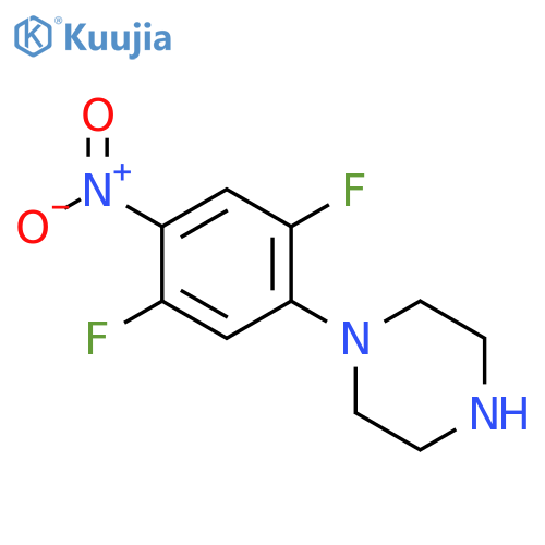 1-(2,5-difluoro-4-nitrophenyl)piperazine structure