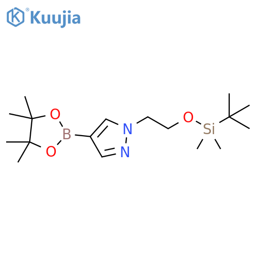 1-(2-{[dimethyl(propan-2-yl)silyl]oxy}ethyl)-4-(tetramethyl-1,3,2-dioxaborolan-2-yl)-1H-pyrazole structure