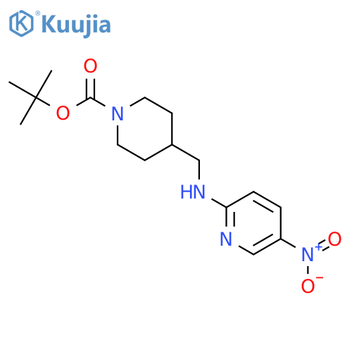Tert-butyl 4-(((5-nitropyridin-2-yl)amino)methyl)piperidine-1-carboxylate structure