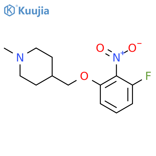 4-[(3-Fluoro-2-nitrophenoxy)methyl]-1-methylpiperidine structure
