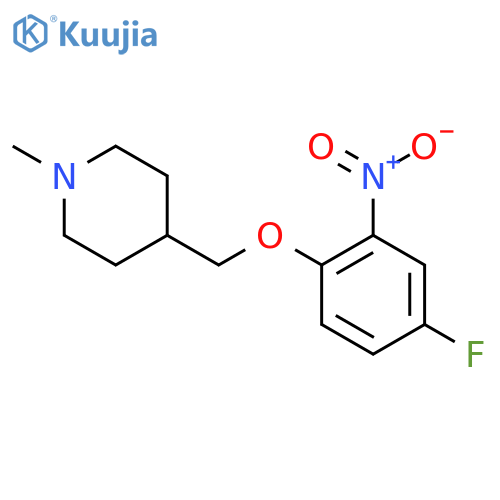 4-[(4-Fluoro-2-nitrophenoxy)methyl]-1-methylpiperidine structure