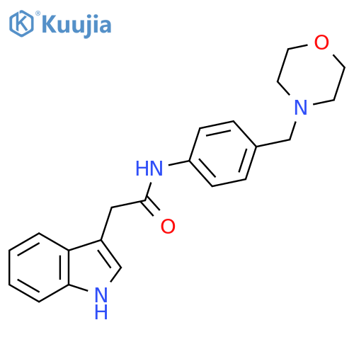 2-(1H-indol-3-yl)-N-{4-(morpholin-4-yl)methylphenyl}acetamide structure