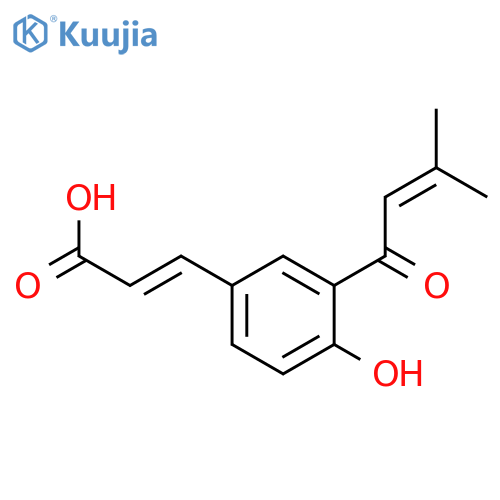 2-Propenoic acid,3-[4-hydroxy-3-(3-methyl-1-oxo-2-buten-1-yl)phenyl]-, (2E)- structure