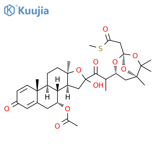 2,7,8-Trioxabicyclo[3.2.1]octane-1-ethanethioicacid, 3-[2-[(7a,13a)-7-(acetyloxy)-16-hydroxy-3-oxo-17-oxaandrosta-1,4-dien-16-yl]-1-methyl-2-oxoethyl]-5,6,6-trimethyl-,S-methyl ester, (1S,3R,5R)- (9CI) structure