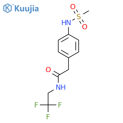 2-(4-methanesulfonamidophenyl)-N-(2,2,2-trifluoroethyl)acetamide structure