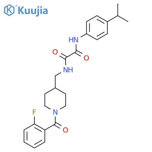 N-{1-(2-fluorobenzoyl)piperidin-4-ylmethyl}-N'-4-(propan-2-yl)phenylethanediamide structure