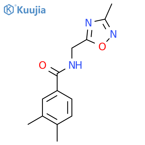 3,4-dimethyl-N-(3-methyl-1,2,4-oxadiazol-5-yl)methylbenzamide structure