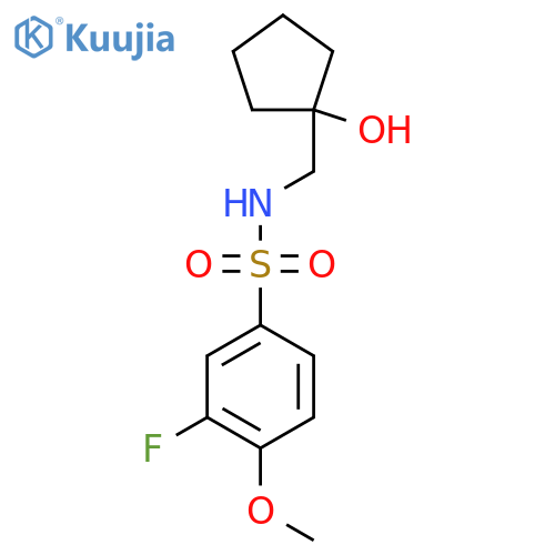 3-fluoro-N-(1-hydroxycyclopentyl)methyl-4-methoxybenzene-1-sulfonamide structure