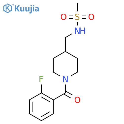 N-{1-(2-fluorobenzoyl)piperidin-4-ylmethyl}methanesulfonamide structure