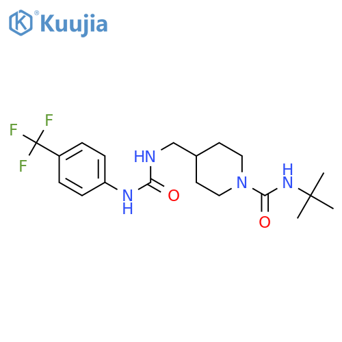 N-tert-butyl-4-({4-(trifluoromethyl)phenylcarbamoyl}amino)methylpiperidine-1-carboxamide structure