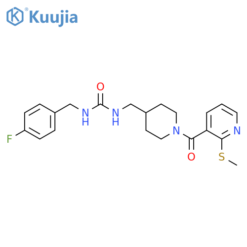 1-(4-fluorophenyl)methyl-3-({1-2-(methylsulfanyl)pyridine-3-carbonylpiperidin-4-yl}methyl)urea structure