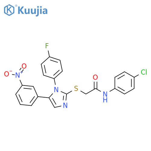 N-(4-chlorophenyl)-2-{[1-(4-fluorophenyl)-5-(3-nitrophenyl)-1H-imidazol-2-yl]sulfanyl}acetamide structure