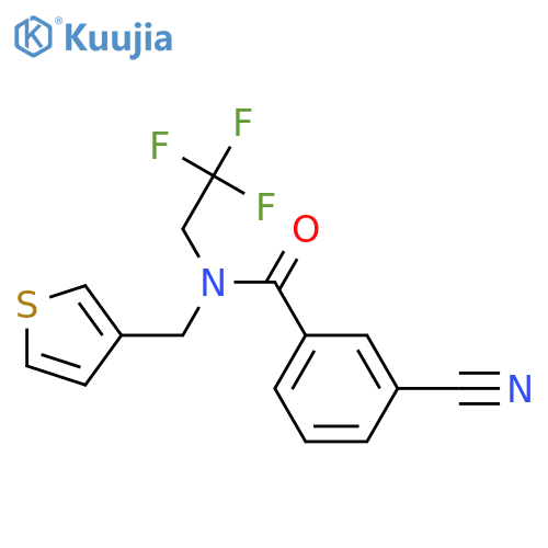 3-cyano-N-[(thiophen-3-yl)methyl]-N-(2,2,2-trifluoroethyl)benzamide structure