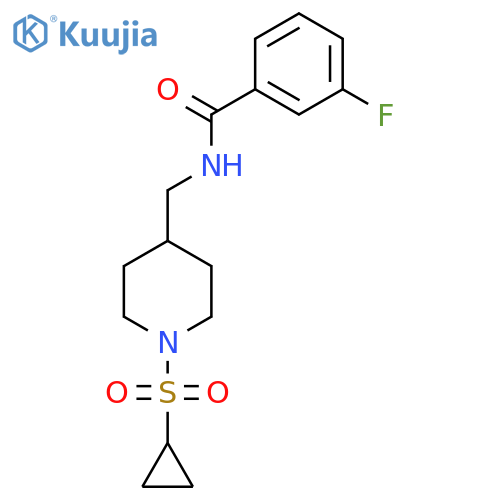 N-{1-(cyclopropanesulfonyl)piperidin-4-ylmethyl}-3-fluorobenzamide structure
