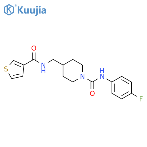N-(4-fluorophenyl)-4-{(thiophen-3-yl)formamidomethyl}piperidine-1-carboxamide structure