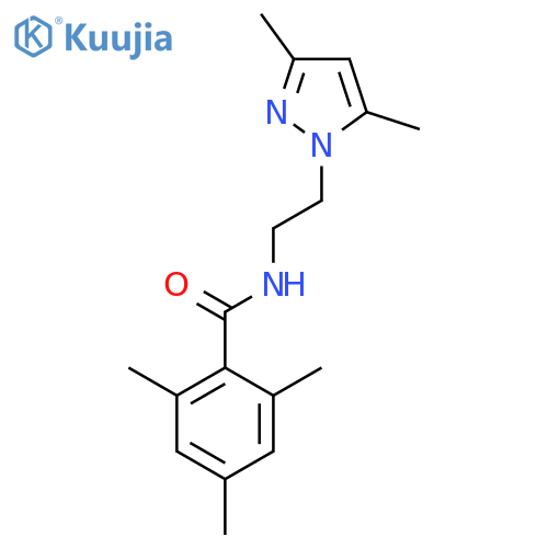 N-2-(3,5-dimethyl-1H-pyrazol-1-yl)ethyl-2,4,6-trimethylbenzamide structure