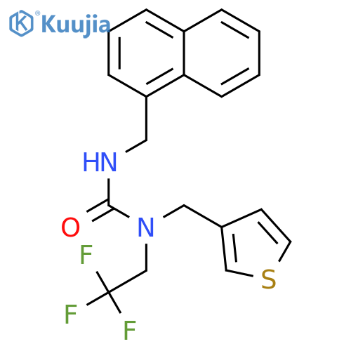 1-(naphthalen-1-yl)methyl-3-(thiophen-3-yl)methyl-3-(2,2,2-trifluoroethyl)urea structure