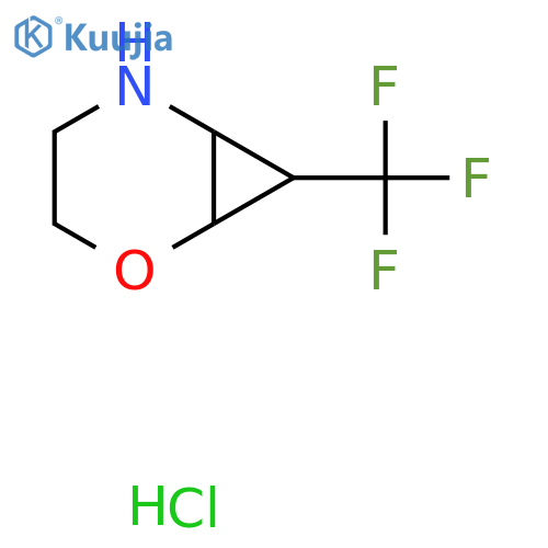 7-(trifluoromethyl)-2-oxa-5-azabicyclo[4.1.0]heptane;hydrochloride structure