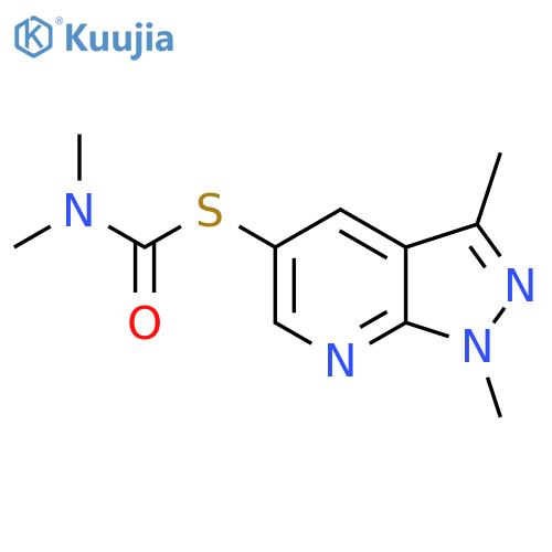 1-({1,3-Dimethyl-1H-pyrazolo3,4-bpyridin-5-yl}sulfanyl)-N,N-dimethylformamide structure