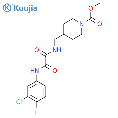 methyl 4-({(3-chloro-4-fluorophenyl)carbamoylformamido}methyl)piperidine-1-carboxylate structure