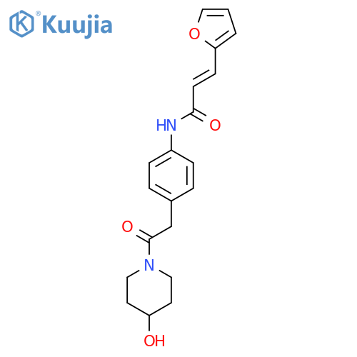 (2E)-3-(furan-2-yl)-N-{4-2-(4-hydroxypiperidin-1-yl)-2-oxoethylphenyl}prop-2-enamide structure