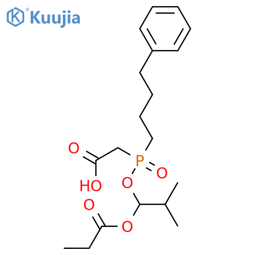 Acetic acid,2-[(R)-[(1S)-2-methyl-1-(1-oxopropoxy)propoxy](4-phenylbutyl)phosphinyl]-, rel- structure
