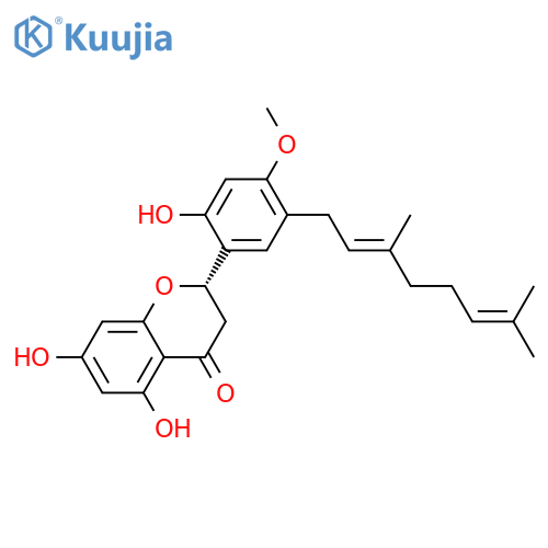 4H-1-Benzopyran-4-one,2-[5-[(2E)-3,7-dimethyl-2,6-octadien-1-yl]-2-hydroxy-4-methoxyphenyl]-2,3-dihydro-5,7-dihydroxy-,(2S)- structure