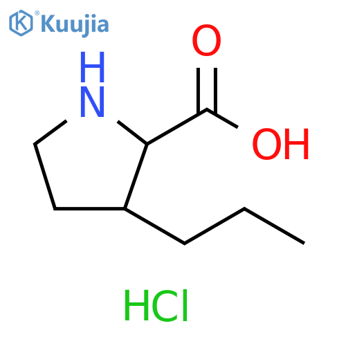 3-propylpyrrolidine-2-carboxylic acid hydrochloride structure