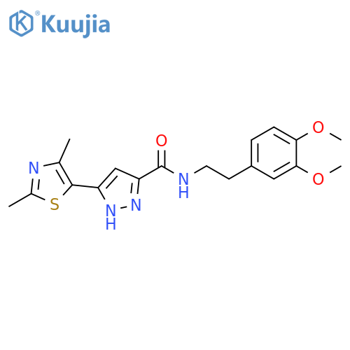N-[2-(3,4-dimethoxyphenyl)ethyl]-3-(2,4-dimethyl-1,3-thiazol-5-yl)-1H-pyrazole-5-carboxamide structure