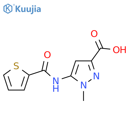 1-Methyl-5-(thiophene-2-carboxamido)-1H-pyrazole-3-carboxylic acid structure