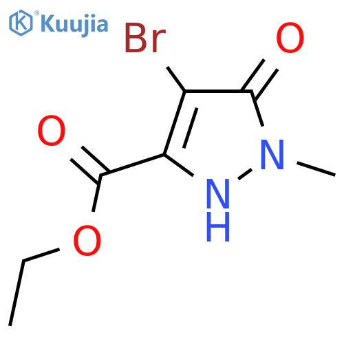 ethyl 4-bromo-2-methyl-3-oxo-1H-pyrazole-5-carboxylate structure
