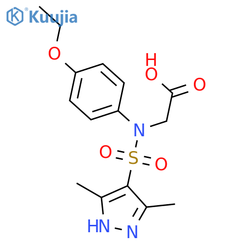 [[(3,5-Dimethyl-1H-pyrazol-4-yl)sulfonyl]-(4-ethoxyphenyl)amino]acetic acid structure