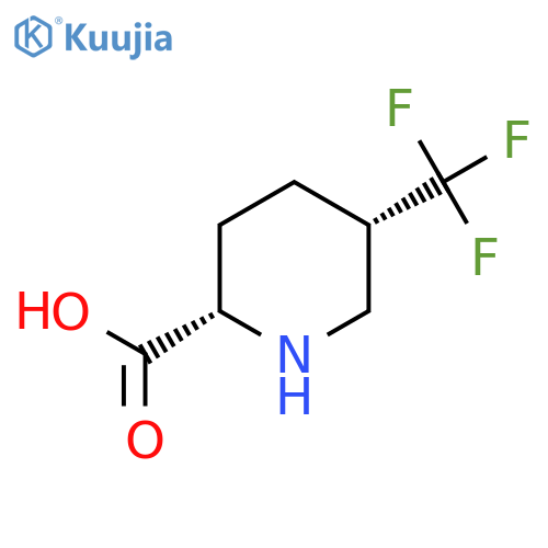 rac-(2R,5R)-5-(trifluoromethyl)piperidine-2-carboxylic acid structure