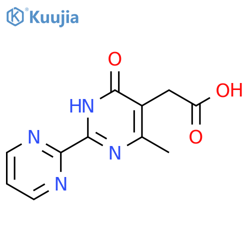 2-{6-methyl-4-oxo-1,4-dihydro-[2,2'-bipyrimidin]-5-yl}acetic acid structure