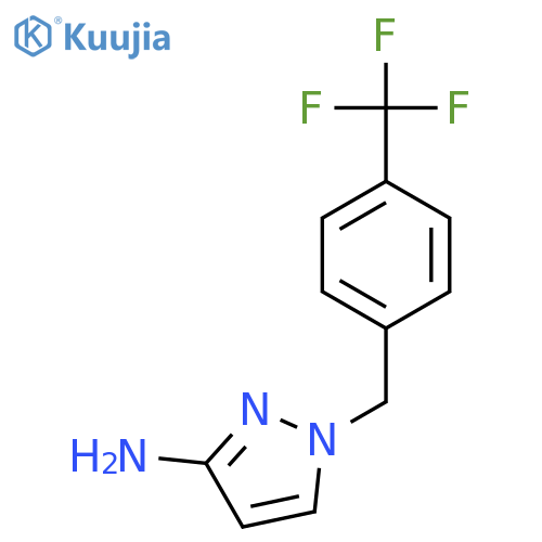 1-{[4-(Trifluoromethyl)phenyl]methyl}-1H-pyrazol-3-amine structure
