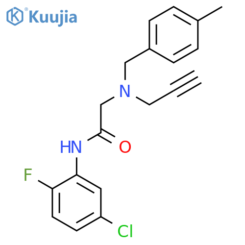 N-(5-chloro-2-fluorophenyl)-2-{[(4-methylphenyl)methyl](prop-2-yn-1-yl)amino}acetamide structure