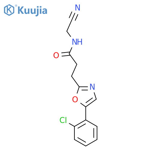 3-5-(2-chlorophenyl)-1,3-oxazol-2-yl-N-(cyanomethyl)propanamide structure