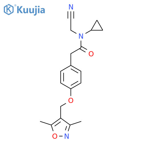 N-(cyanomethyl)-N-cyclopropyl-2-{4-[(3,5-dimethyl-1,2-oxazol-4-yl)methoxy]phenyl}acetamide structure