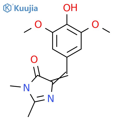 (Z)-4-(4-Hydroxy-3,5-dimethoxybenzylidene)-1,2-dimethyl-1H-imidazol-5(4H)-one structure