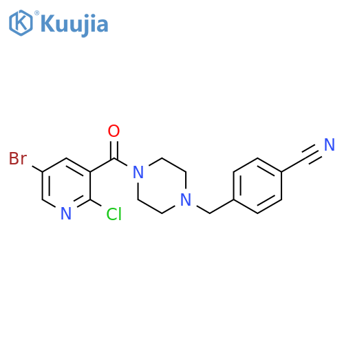 4-[[4-[(5-Bromo-2-chloro-3-pyridinyl)carbonyl]-1-piperazinyl]methyl]benzonitrile structure