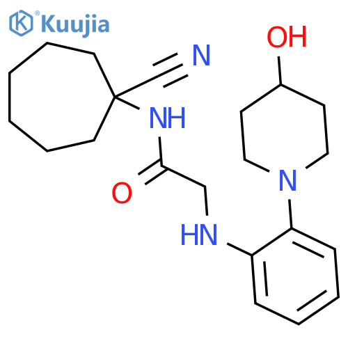 N-(1-cyanocycloheptyl)-2-{[2-(4-hydroxypiperidin-1-yl)phenyl]amino}acetamide structure