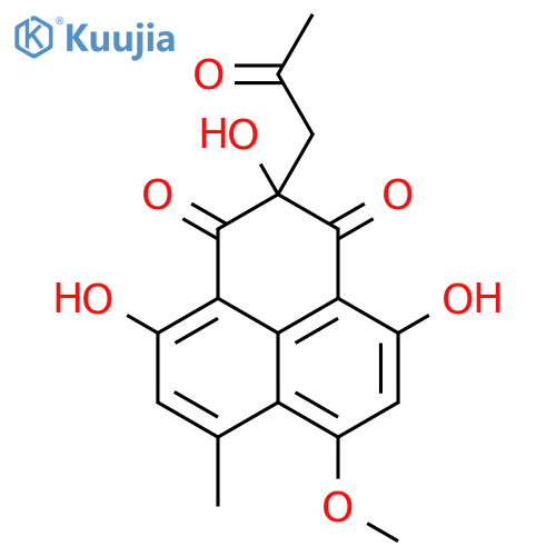 1H-Phenalene-1,3(2H)-dione,2,4,9-trihydroxy-6-methoxy-7-methyl-2-(2-oxopropyl)-, (-)- structure