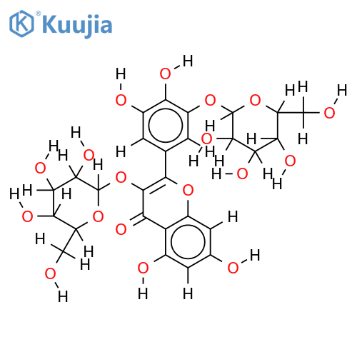 myricetin-3-O-beta-D-galactoside-3'-O-alpha-D-galactoside structure