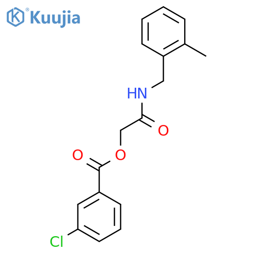 {[(2-methylphenyl)methyl]carbamoyl}methyl 3-chlorobenzoate structure