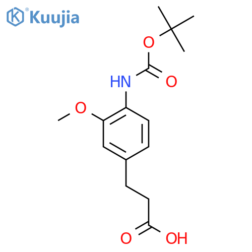 3-(4-{(tert-butoxy)carbonylamino}-3-methoxyphenyl)propanoic acid structure