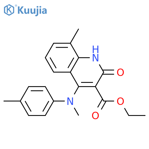 ethyl 8-methyl-4-{[(4-methylphenyl)methyl]amino}-2-oxo-1,2-dihydroquinoline-3-carboxylate structure