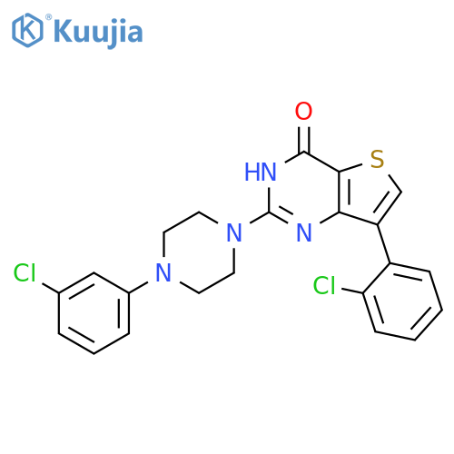 7-(2-chlorophenyl)-2-[4-(3-chlorophenyl)piperazin-1-yl]-3H,4H-thieno[3,2-d]pyrimidin-4-one structure