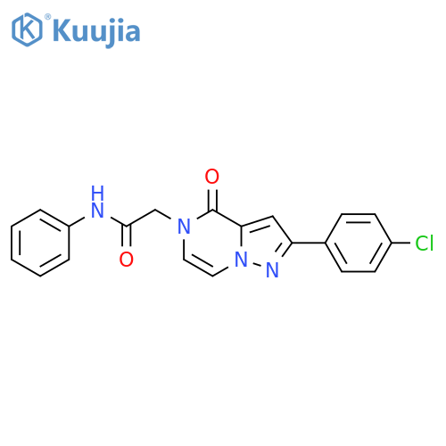 2-[2-(4-chlorophenyl)-4-oxo-4H,5H-pyrazolo[1,5-a]pyrazin-5-yl]-N-phenylacetamide structure